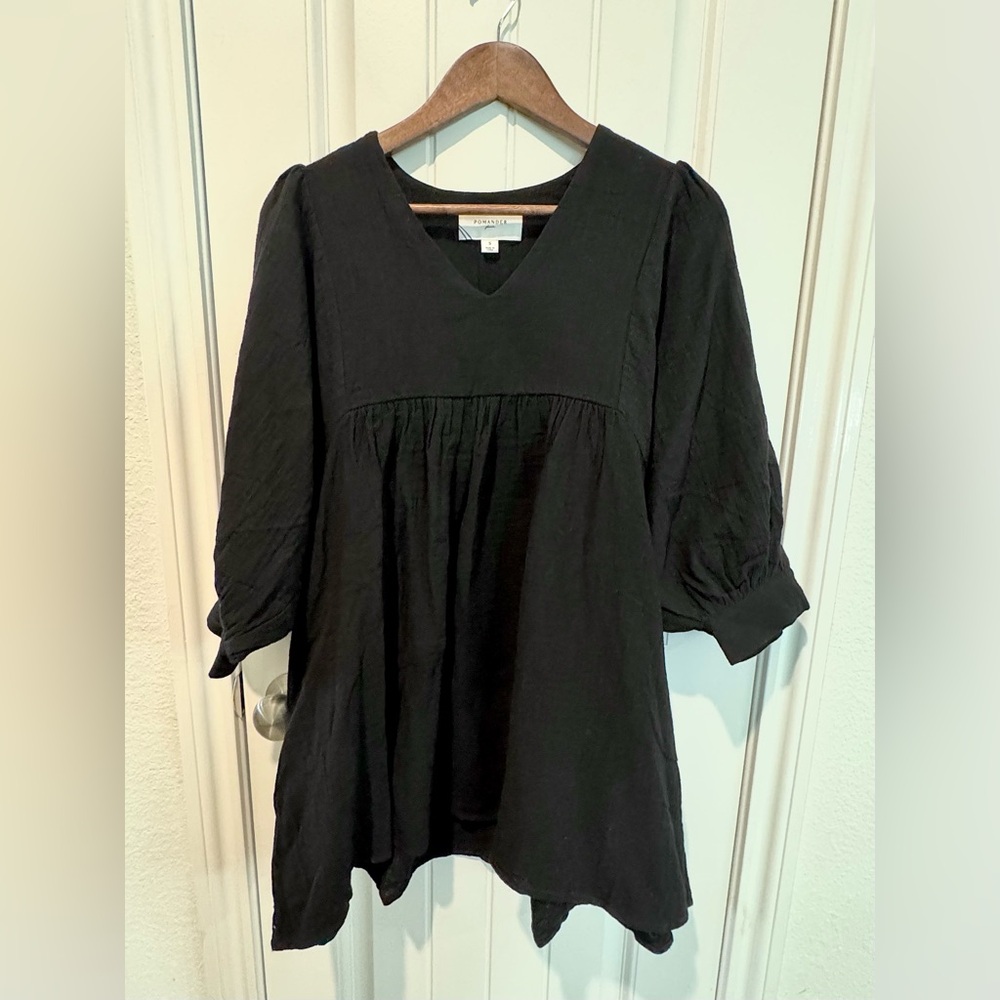 Pomander Place Black Gauze Millie Dress Womens Sz Small 100% Cotton - Picture 4 of 13